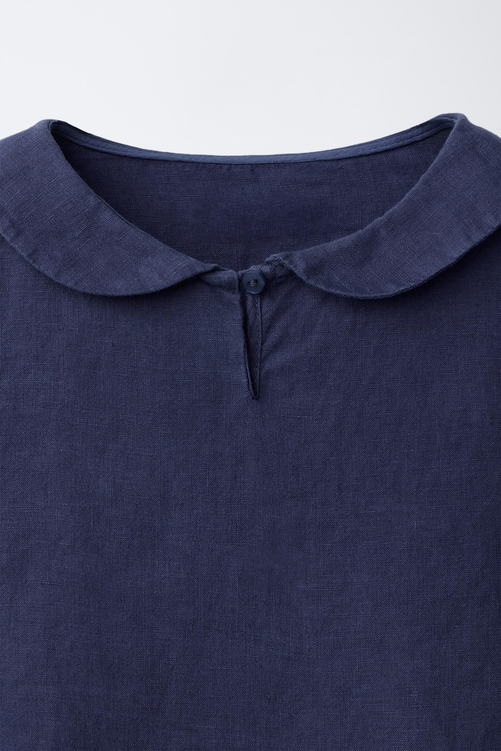 100% LINEN PETER PAN COLLAR SHIRT